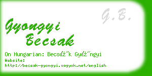 gyongyi becsak business card